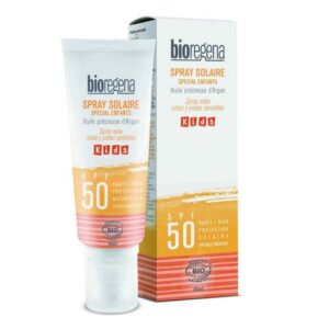 Økologisk solcreme - Bioregena - Solfaktor spf50 børn - Fysisk beskyttelse spray solcreme giver naturlig solbeskyttelse for en fløjlsblød fornemmelse og forbedret generel sundhed.